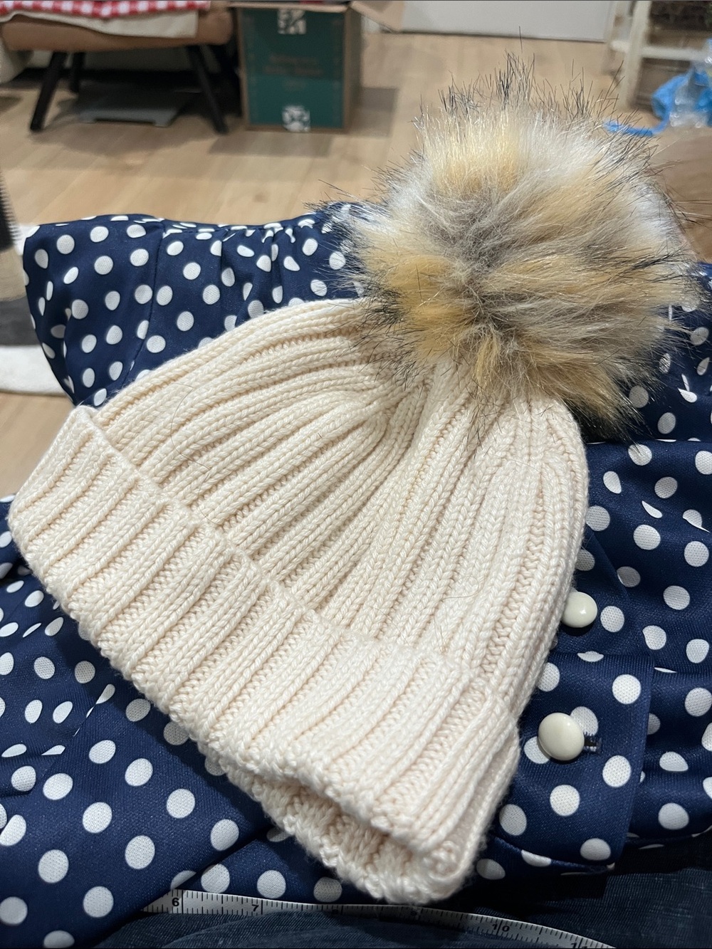 J. Crew One Size Cream Cable-Knit Women's Beanie